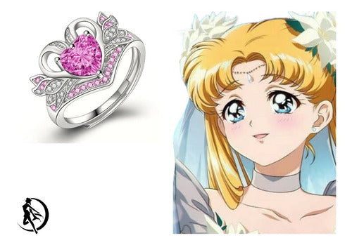 Anillo Corazón Rosa Sailor Moon Mamoru To Usagi Angel Wings