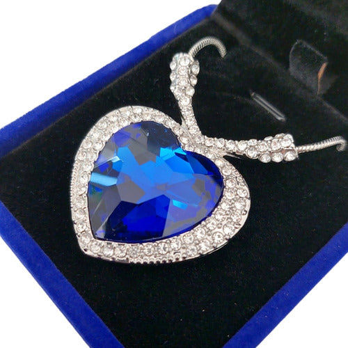 Collar Corazón Del Mar Circonios Colección Titanic Plata 925