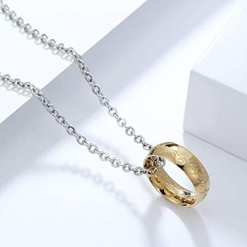 Anillo Solitario Dtup Señor De Los Anillos Acero Oro