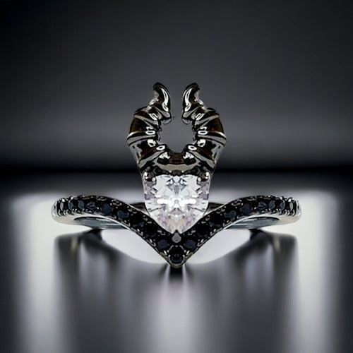 Set De Joyeria Circonias Platino Negro Malefica Dtup®