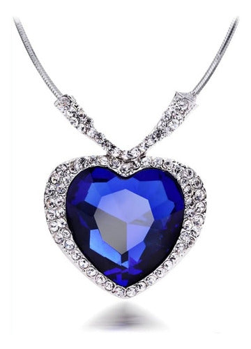 Collar Corazón Del Mar Circonios Colección Titanic Plata 925
