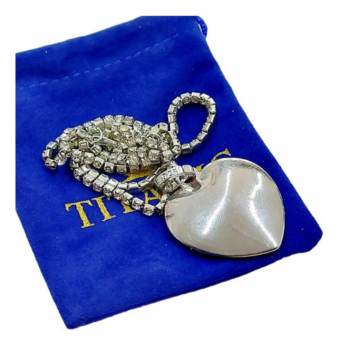 Collar Titanic Corazón Del Mar Plata 925 Con Circonias Dtup®