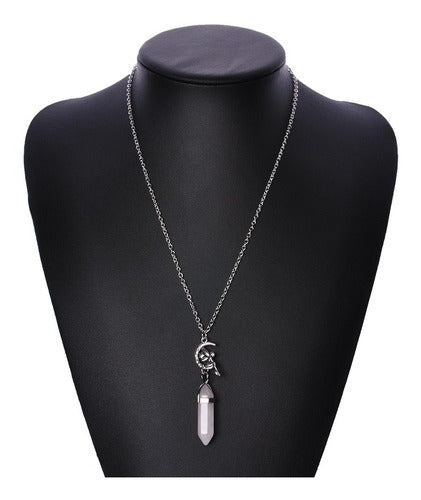Collar De Plata Cuarzo Real Meditación Protección Espiritual