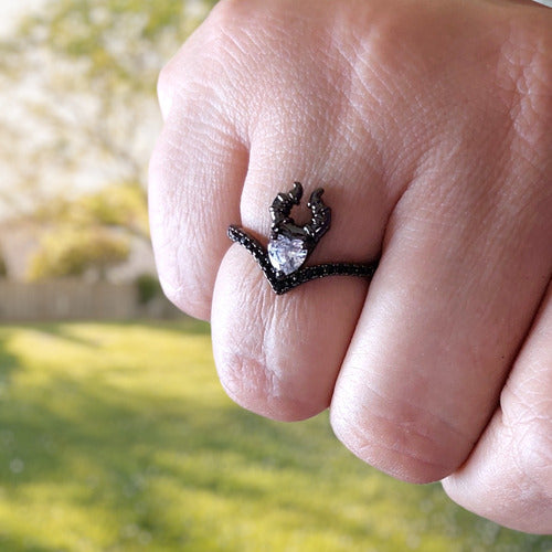 Set De Joyeria Circonias Platino Negro Malefica Dtup®