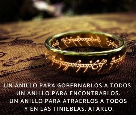 Anillo Solitario Dtup Señor De Los Anillos Acero Oro