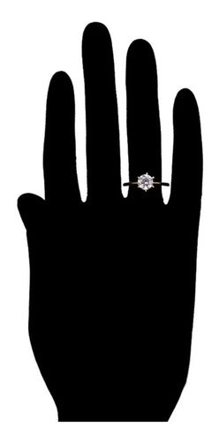Anillo De Compromiso Solitario Chapado En Oro De 18k