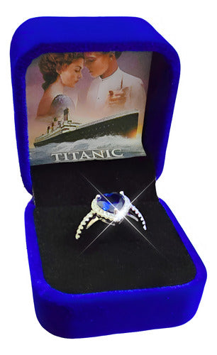 Anillo Corazón Del Mar Azul Titanic Plata 925 Original Dtup®
