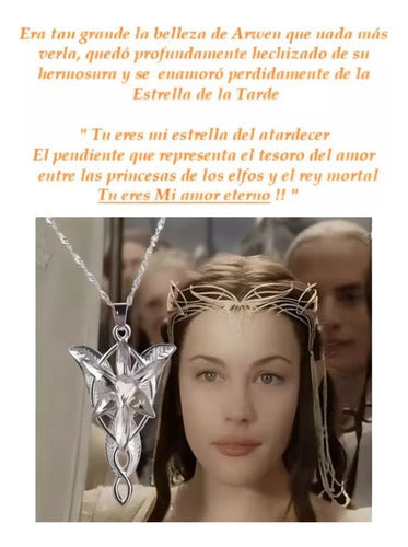 Collar De Arwen Evenstar Estrella De La Tarde Plata 925 Dtup