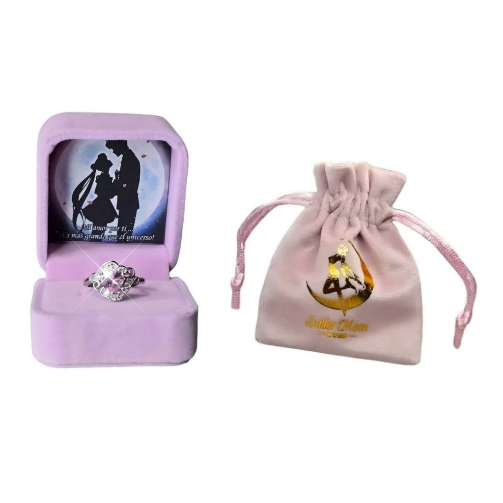 Anillo de compromiso de Sailor Moon plata 925 y Oro Blanco Dtup®