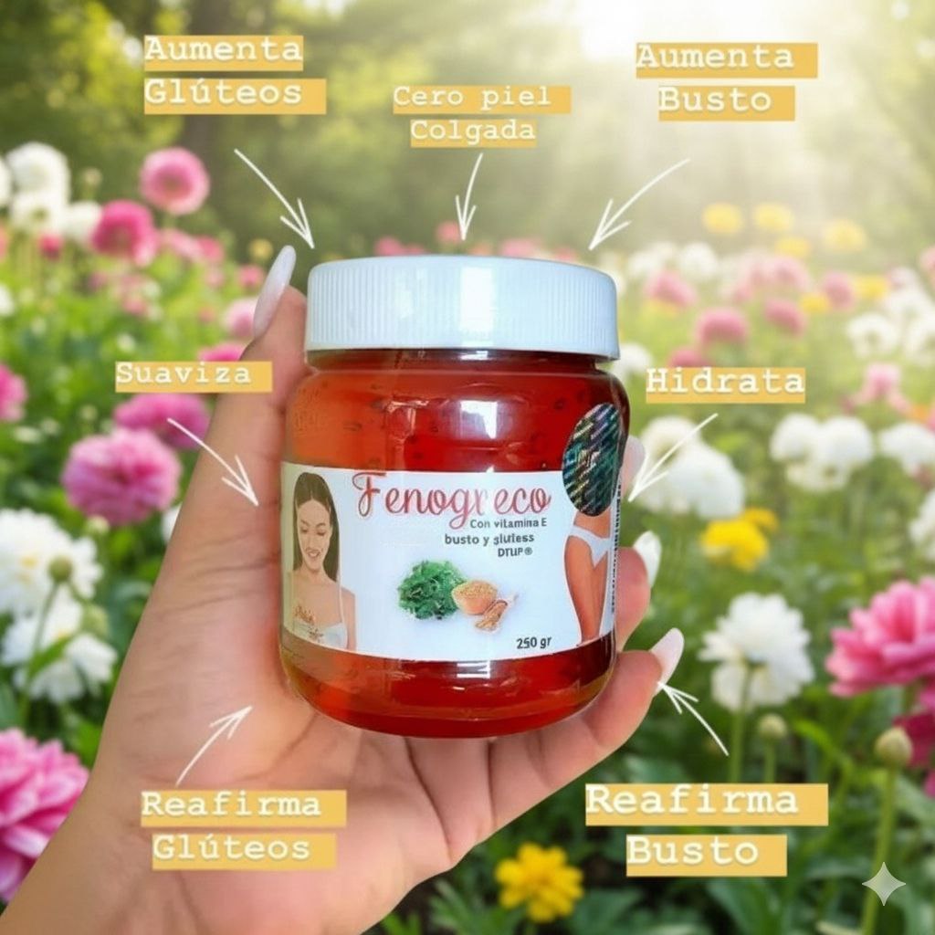 Gel Fenogreco Premium Concentrado 100% Natural Busto y gluteos Dtup®