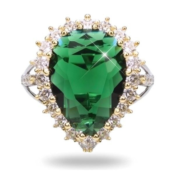 Anillo de compromiso de la Sultana Hurrem Esmeralda Verde gota Dtup®