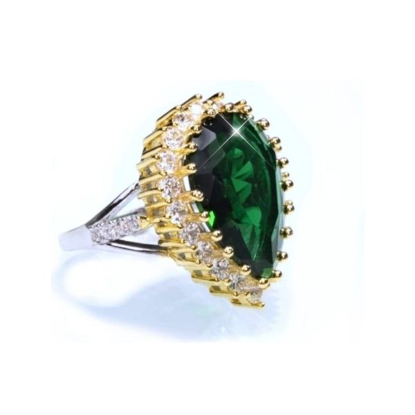 Anillo de compromiso de la Sultana Hurrem Esmeralda Verde gota Dtup®